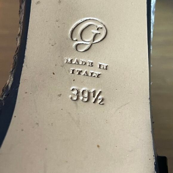 M. Gemi The Nebbia Black Reptile Strap Heeled Sandal Leather Size 9 - Picture 8 of 9